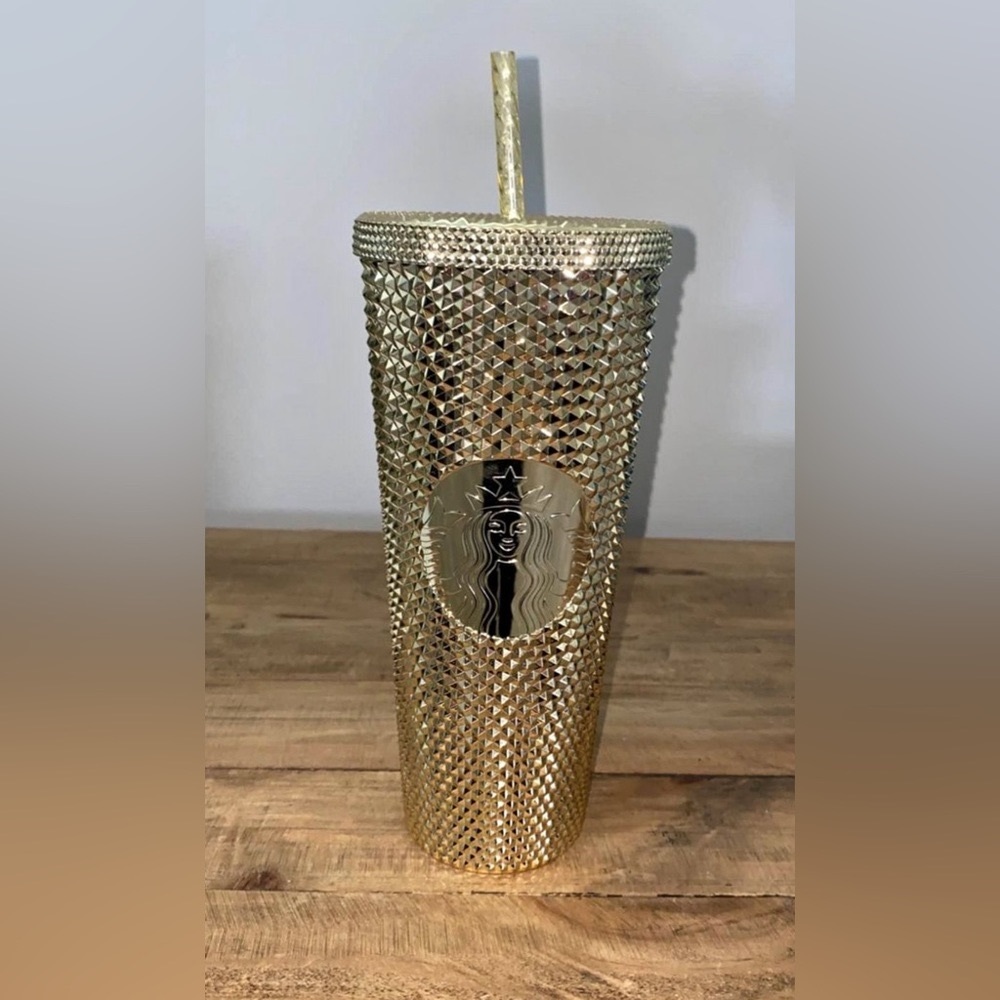 Original Starbucks Winter 2022 Cold Cup Gold Bling venti